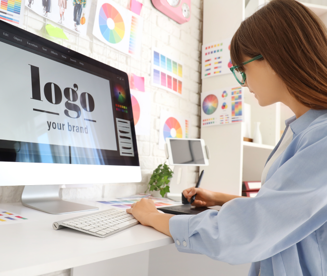 diseñadora gráfica trabajando - Idat